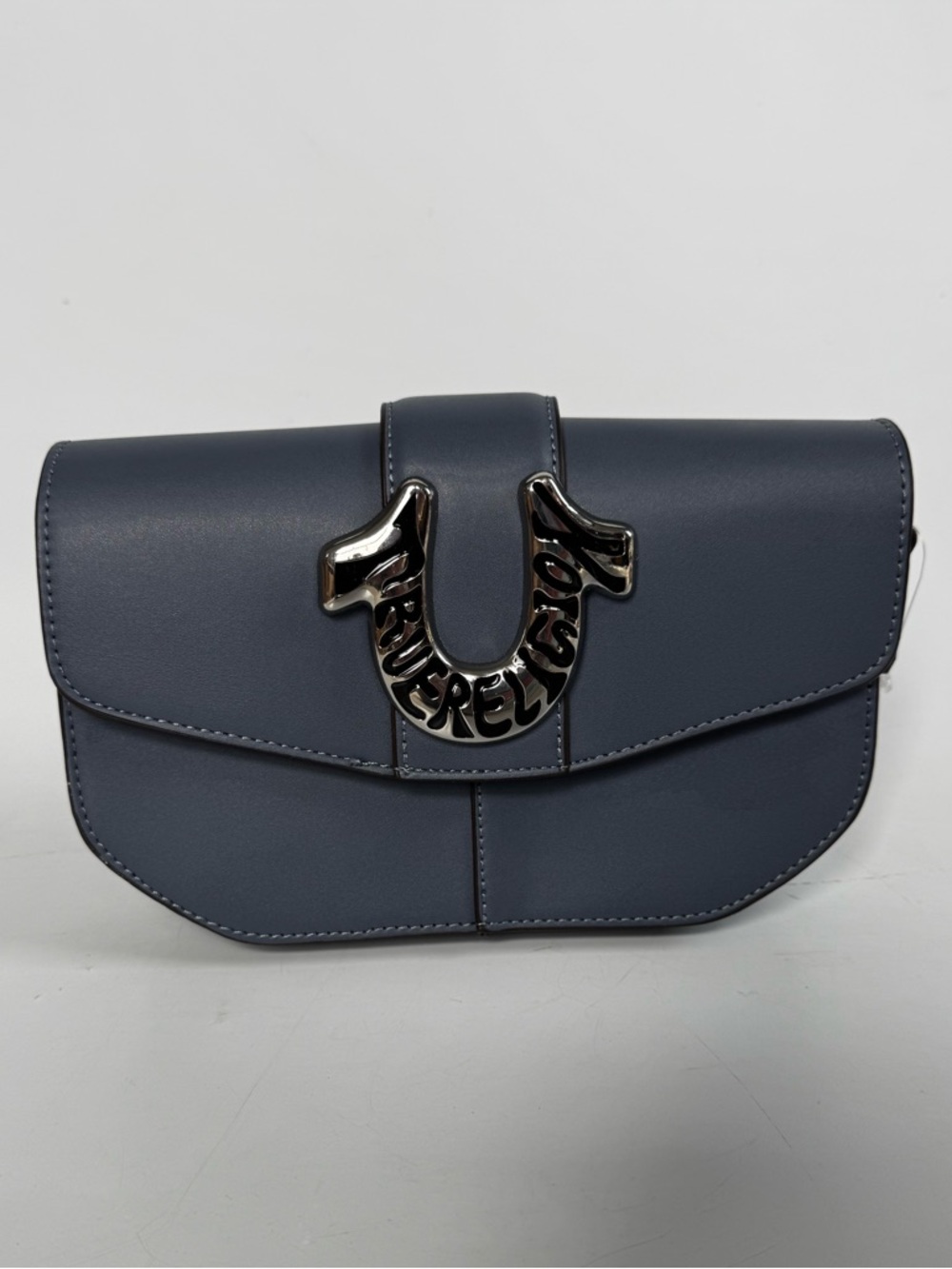 NEW True Religion Blue Shoulder Bag with Signature Logo Accent *Missing Strap*